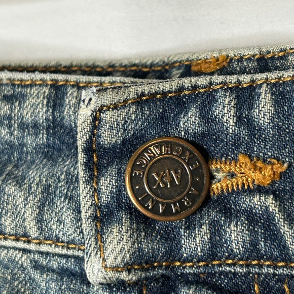 Armani Exchange A|X Jean Skirt  Size 4 Front Slit Denim Blue Midi Womens - Picture 4 of 8